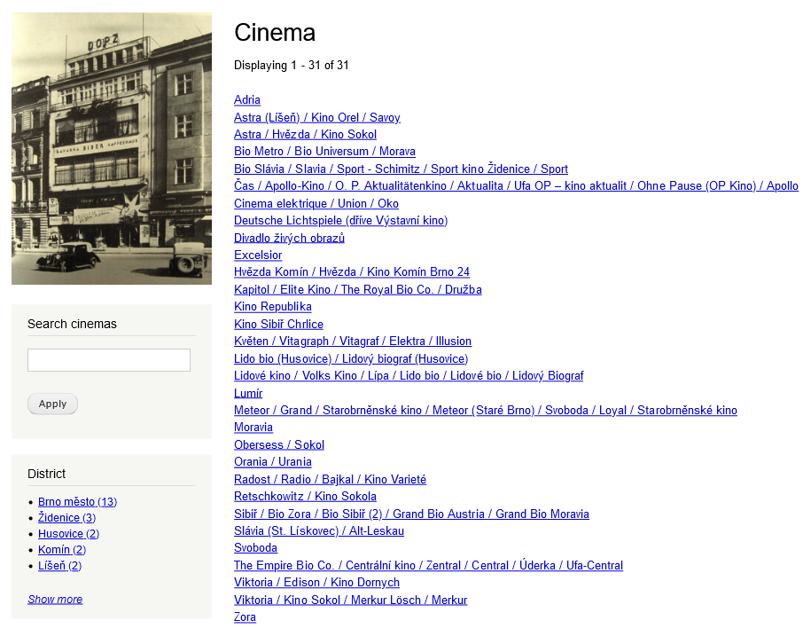 Cinema page